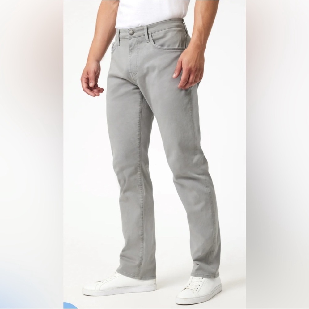 Mavi Zach Straight Leg Pants Gray 5-Pocket Stretch Jeans 36x32